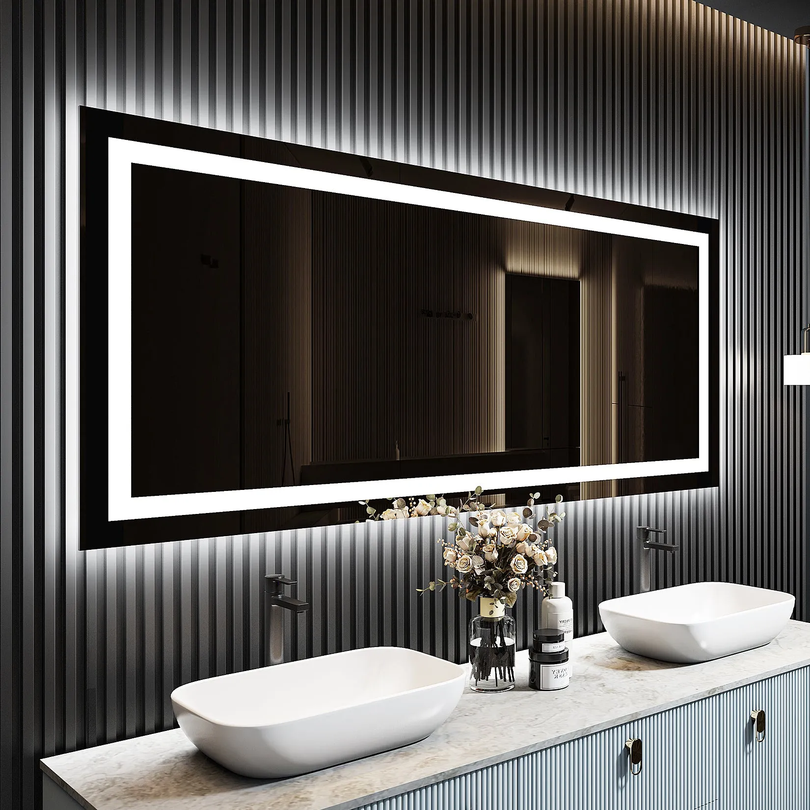 2022 Collection  Backlit   Frontlit LED Mirror for Bathroom 72 x 32 Inch